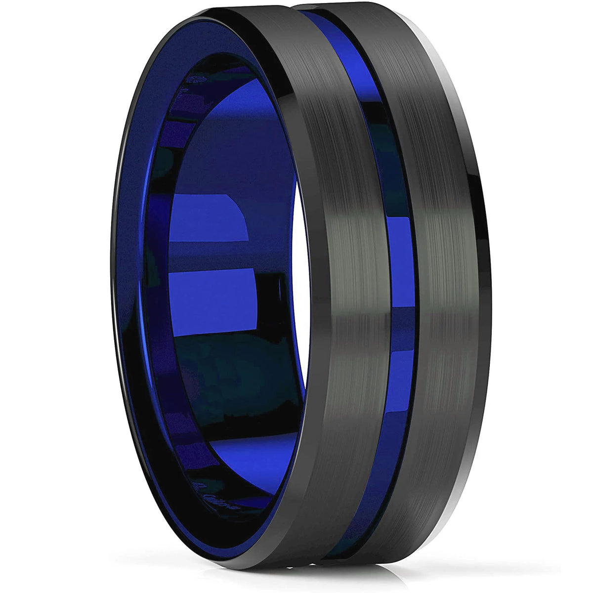 Fashiom 8mm Diagonal Groove Tungsten Men Rings, Classic Stainless Steel Rings For Men, Wedding Band Jewelry Anniversary Gift