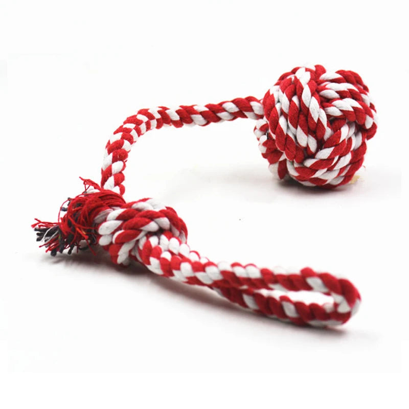 Strong braided Dog Training Toys Large Dog Pet Chew Rope Toy Puppy Cat Ball Toys Handmade Cotton Ball Rope Molar Toys