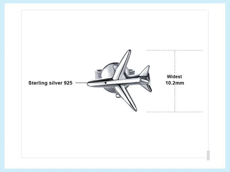 JewelryPalace Airplane 925 Sterling Silver Drop Dangle Earrings Cute Long Thread Earrings for Women Girl Fashion Jewelry