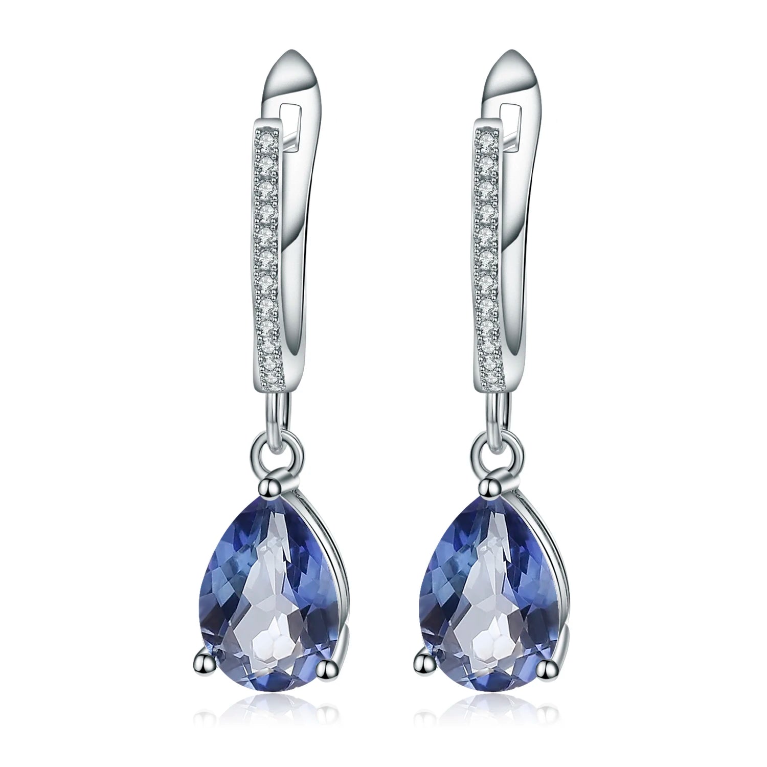 Gem's Ballet Natural Sky Blue Topaz Earrings Genuine 925 Sterling Silver Fine Jewelry 7x10mm Drop Earring For Women Fashion Mystic Quartz CHINA