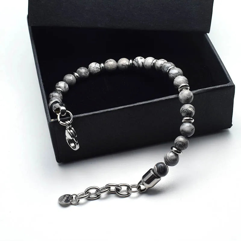 6mm Tiger Eye Beads Strand Bracelets Men Women Charm Stainless steel Chain Colorful Natural Stone Bracelet Male Jewelry Gift New