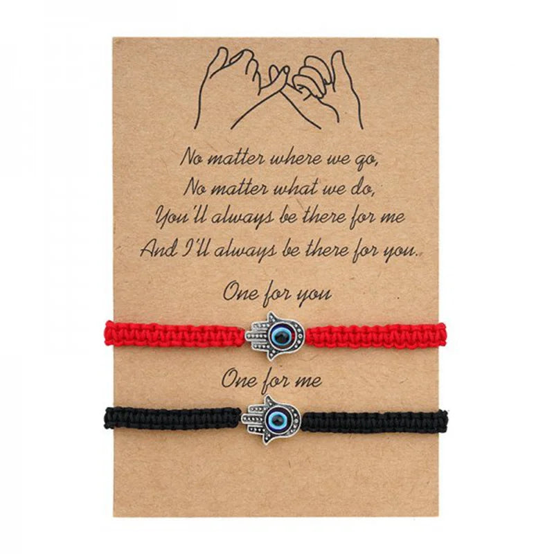 Family Friendship Couple Bracelet for Women Fashion Charm Adjustable Woven Rope Heart Butterfly Mom Sister Jewelry Lover Gifts