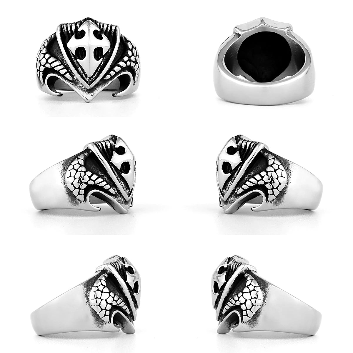 Stainless Steel Catholic Christian Cross Faith Amulet Ring Women Men Unisex Ring Multi Style Finger Jewelry Creative Gift