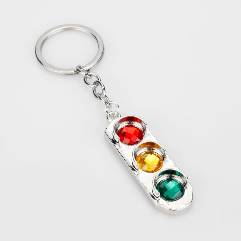 Traffic Light Keychain Metal Key Accessories Gift