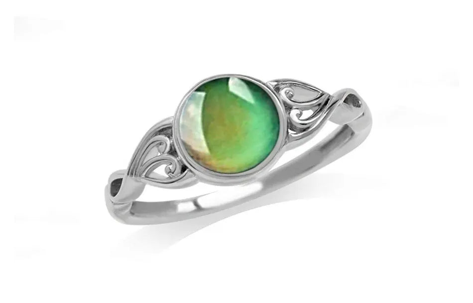 ZDADAN 925 Silver Oval Mood Temperature Change Ring For Women Charm Wedding Party Jewelry Gifts