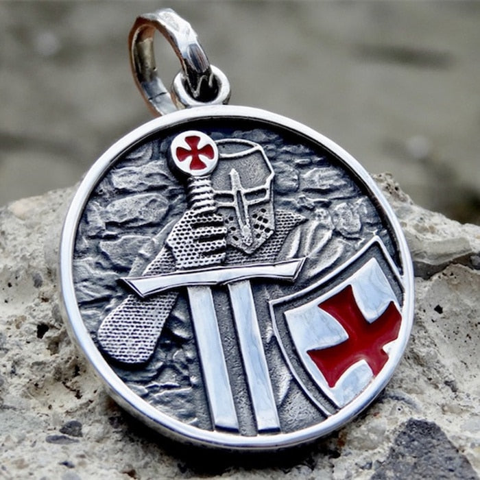 EYHIMD Knights Templar Cross Pendant Necklace 316L Stainless Steel Pendant for Men Biker Party Jewelry Gifts for him Default Title