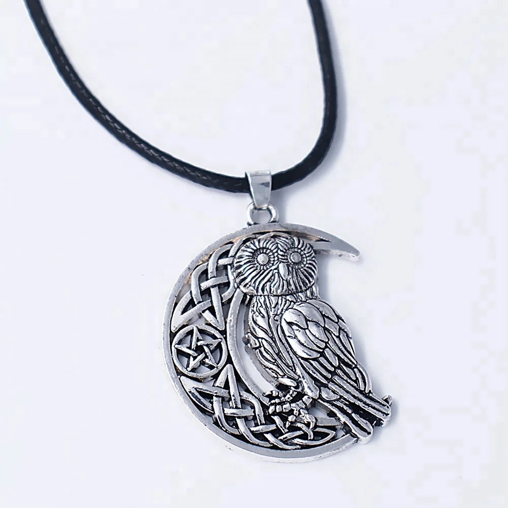 Fashion Vintage Styles Antique Silver Plated Wiccan Owl Necklaces Amulet Jewelry Custom