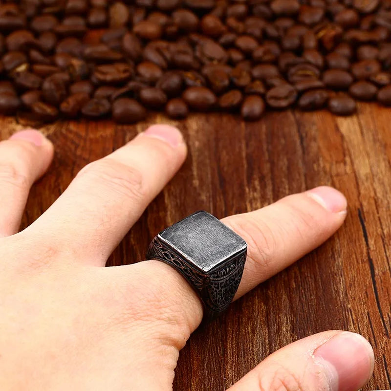 Beier Polished Stainless Steel ring Band Biker Men's ring a coat of arms of the Russian Signet Ring Fashion Jewelry