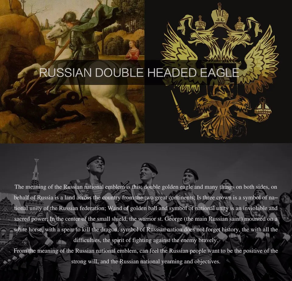 Beier Polished Stainless Steel ring Band Biker Men's ring a coat of arms of the Russian Signet Ring Fashion Jewelry