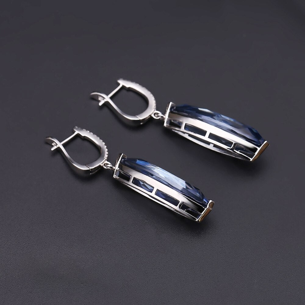 Gem&#39;s Ballet 22.9Ct Marquise Natural Iolite Blue Mystic Quartz Drop Earrings 925 Sterling Silver Earrings For Women Fine Jewelry