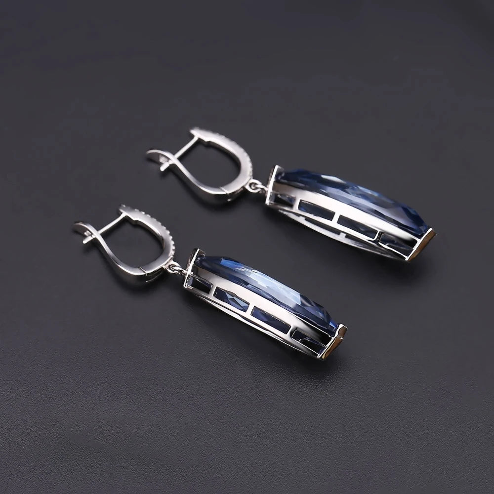 Gem's Ballet 22.9Ct Marquise Natural Iolite Blue Mystic Quartz Drop Earrings 925 Sterling Silver Earrings For Women Fine Jewelry