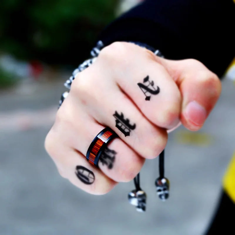 Beier 316L Stainless Steel minimalist red wood men and women wedding ring carve dragon pattern high quality jewelry LLBR-R077R