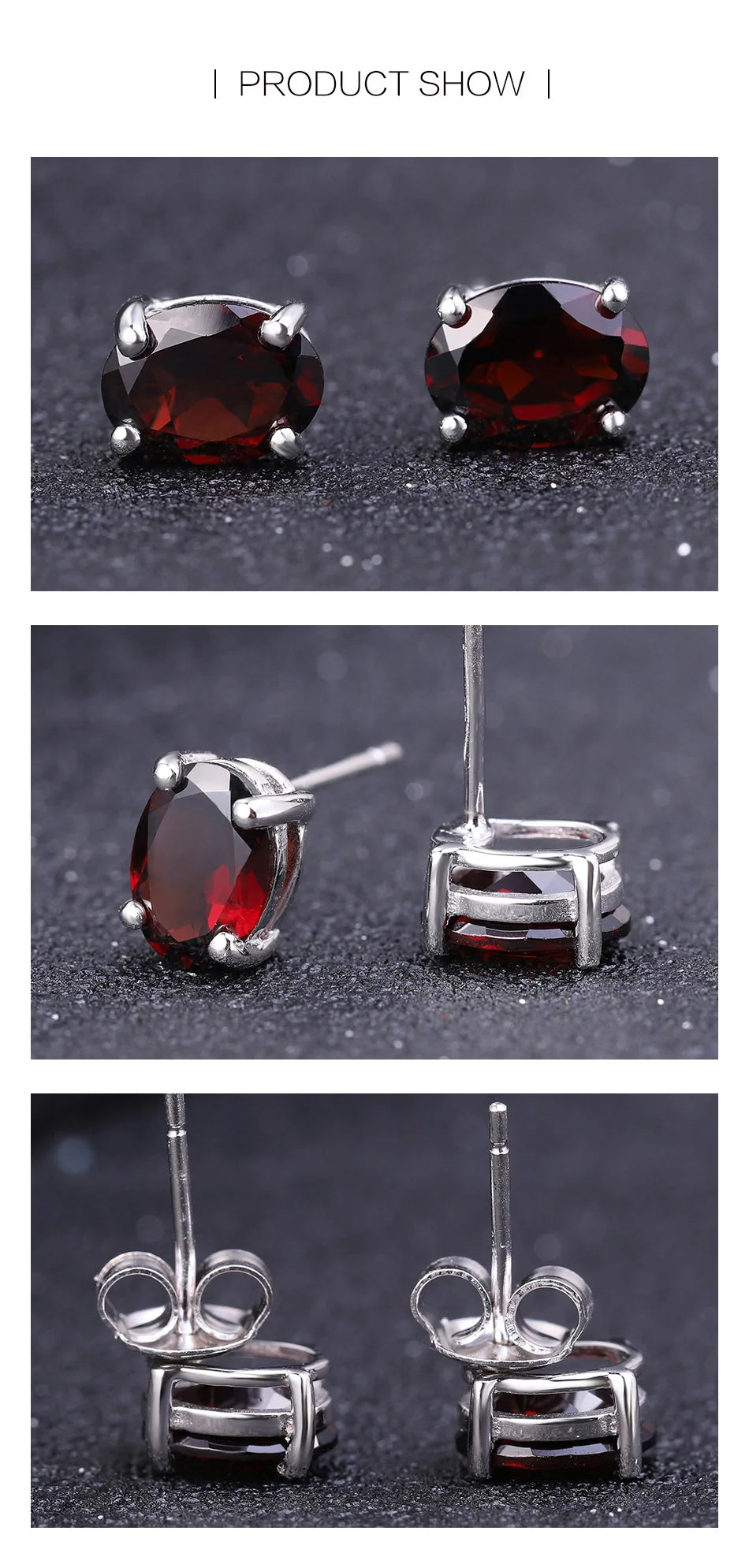 Gem's Ballet 5*7mm 2.00Ct Oval Natural Red Garnet Gemstone Stud Earrings 585 14K 10K 18K Gold 925 Silver Jewelry for Women