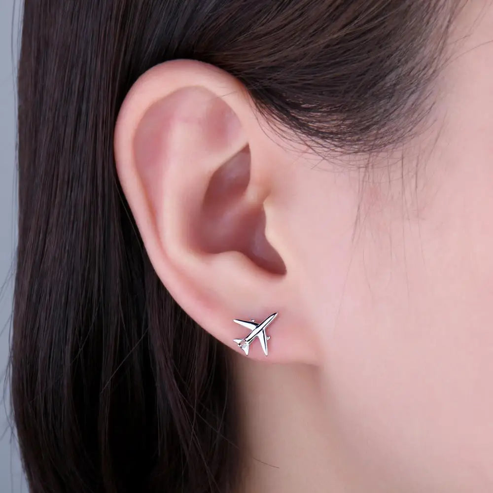 JewelryPalace Airplane 925 Sterling Silver Drop Dangle Earrings Cute Long Thread Earrings for Women Girl Fashion Jewelry