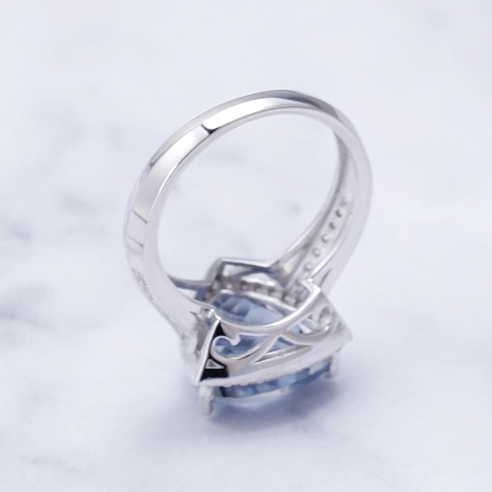 Gem&#39;s Ballet 4.79Ct Triangle Natural Iolite Blue Mystic Quartz Gemstone Ring For Women 925 Sterling Silver Fashion Fine Jewelry