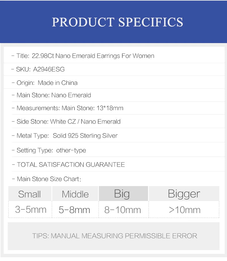 GEM'S BALLET Classic 22.98Ct Green Nano Emerald Drop Earrings Solid 925 Sterling Silver Earring Fine Jewelry For Women