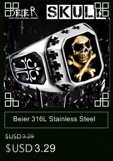 Beier Polished Stainless Steel ring Band Biker Men's ring a coat of arms of the Russian Signet Ring Fashion Jewelry