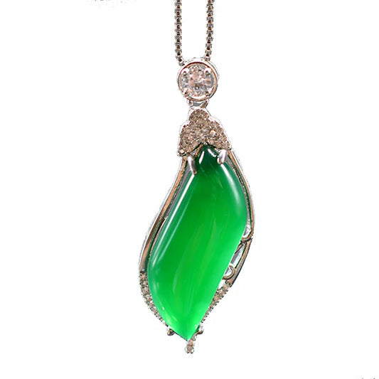 Original Green Agate Necklace Pendant Jade Pendant Water drop Shape Necklace Pendants Jade Jewelry Default Title