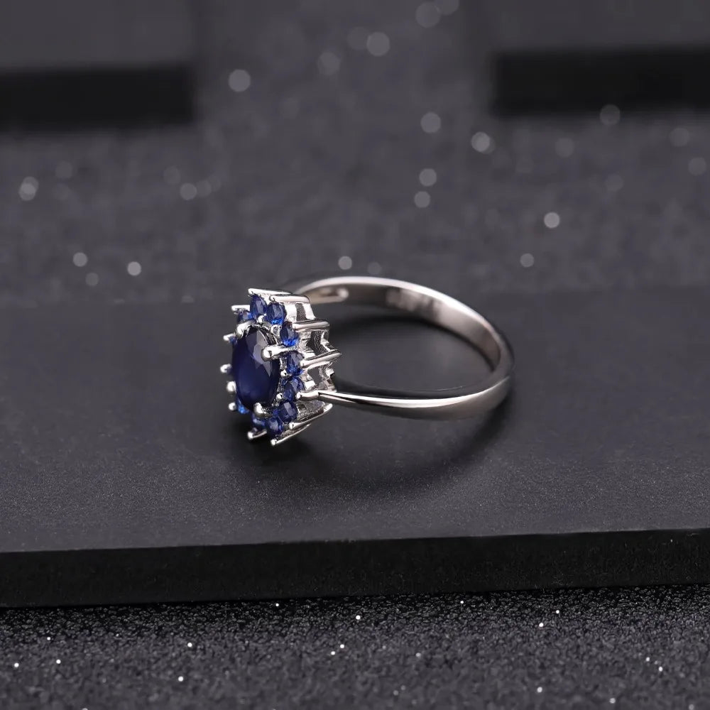 GEM'S BALLET 1.89Ct Natural Blue Sapphire 925 Silver Ring 585 14K 10K 18K Gold Gemstones Vintage Rings For Women Fine Jewelry