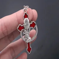 8mm fashion rosary ladies necklace high quality diy Jesus Christian cross necklace and pendant long chain jewelry jewelry