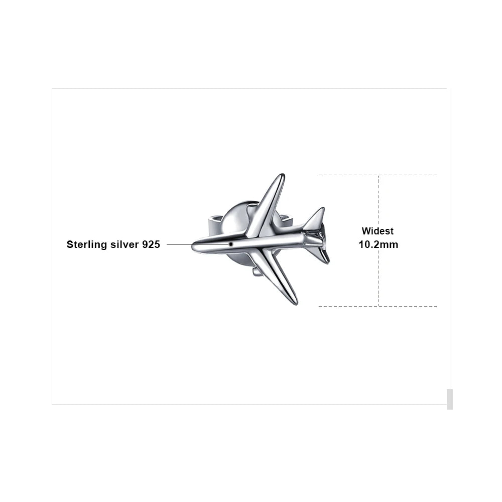 JewelryPalace Airplane 925 Sterling Silver Drop Dangle Earrings Cute Long Thread Earrings for Women Girl Fashion Jewelry