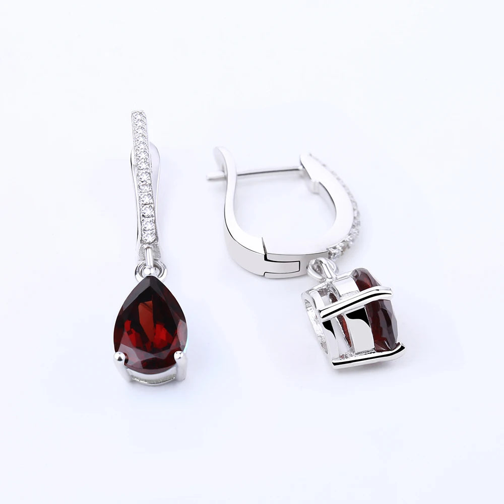 Gem's Ballet 4.31Ct Natural Red Garnet Drop Earrings Solid 925 Sterling Silver Fine Jewelry For Women Gemstone Earrings