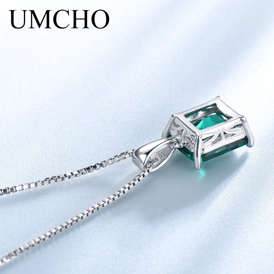 UMCHO Genuine 925 Sterling Silver Luxury Gemstone Necklaces Pendants for Women Elegant Fine Jewelry Party Wedding Mothers&#39; Gift