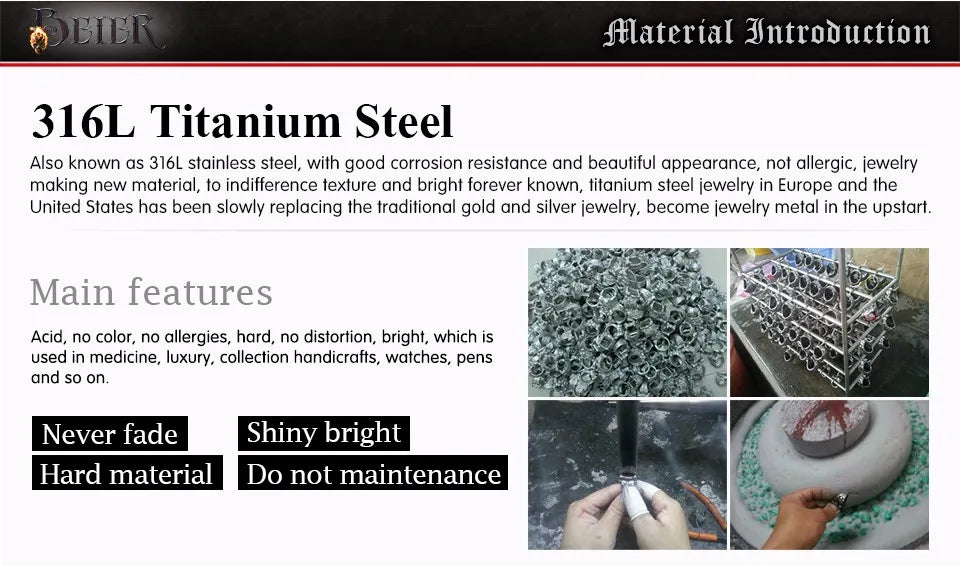 Beier new store 316L Stainless Steel ring top quality World War II Iron German Cross Man's  fashion Jewelry LLBR8-220R