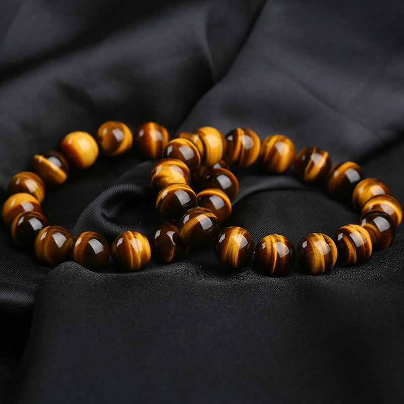 5A Natural Stone Tiger&#39;s Eye Bracelets &amp; Bangle for Women Men Strand Charm Bracelets Gift Beads Bracelets Accessories