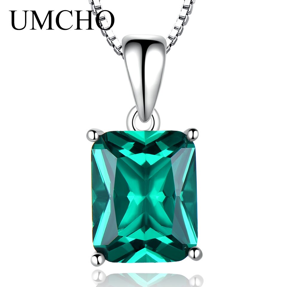 UMCHO Genuine 925 Sterling Silver Luxury Gemstone Necklaces Pendants for Women Elegant Fine Jewelry Party Wedding Mothers&#39; Gift