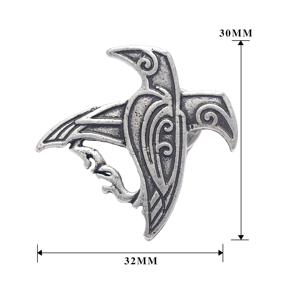 Norse Viking Odin's Ravens Pendant Brooch Pin Viking Nordic Talisman Lucky Jewelry