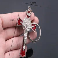 8mm fashion rosary ladies necklace high quality diy Jesus Christian cross necklace and pendant long chain jewelry jewelry