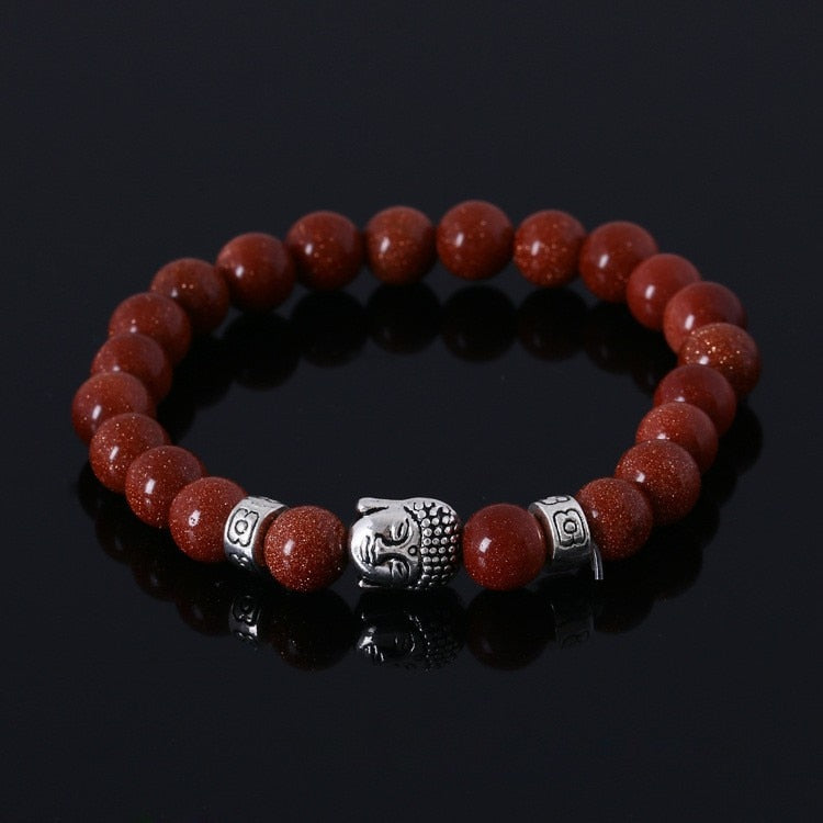 Tiger Eye Lava Stone Bead Buddha Bracelet Jewelry Yoga Prayer Bracelets Men Women Mujer Pulseras Fashion Jewelry red