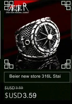 Beier Polished Stainless Steel ring Band Biker Men's ring a coat of arms of the Russian Signet Ring Fashion Jewelry