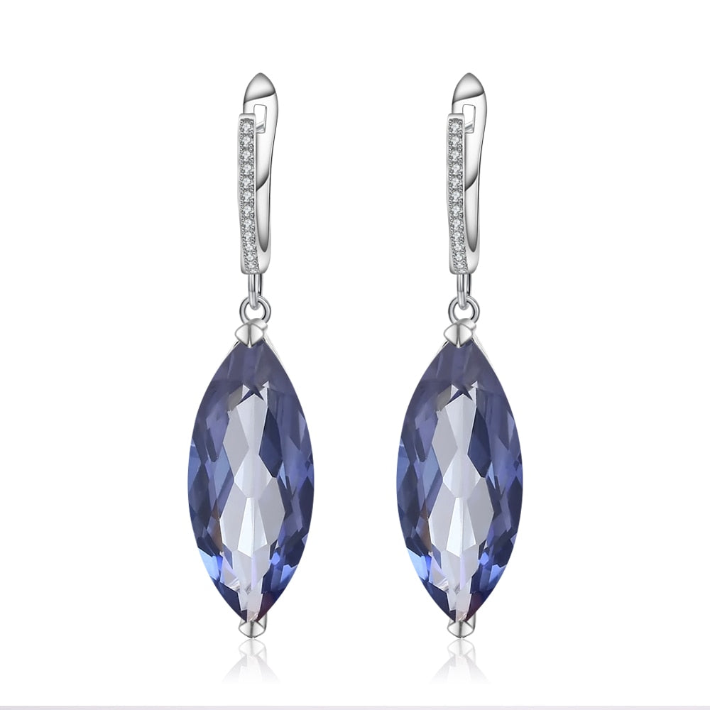 Gem&#39;s Ballet 22.9Ct Marquise Natural Iolite Blue Mystic Quartz Drop Earrings 925 Sterling Silver Earrings For Women Fine Jewelry