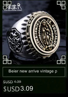 Beier Polished Stainless Steel ring Band Biker Men's ring a coat of arms of the Russian Signet Ring Fashion Jewelry