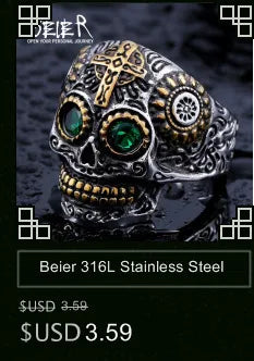 Beier Polished Stainless Steel ring Band Biker Men's ring a coat of arms of the Russian Signet Ring Fashion Jewelry