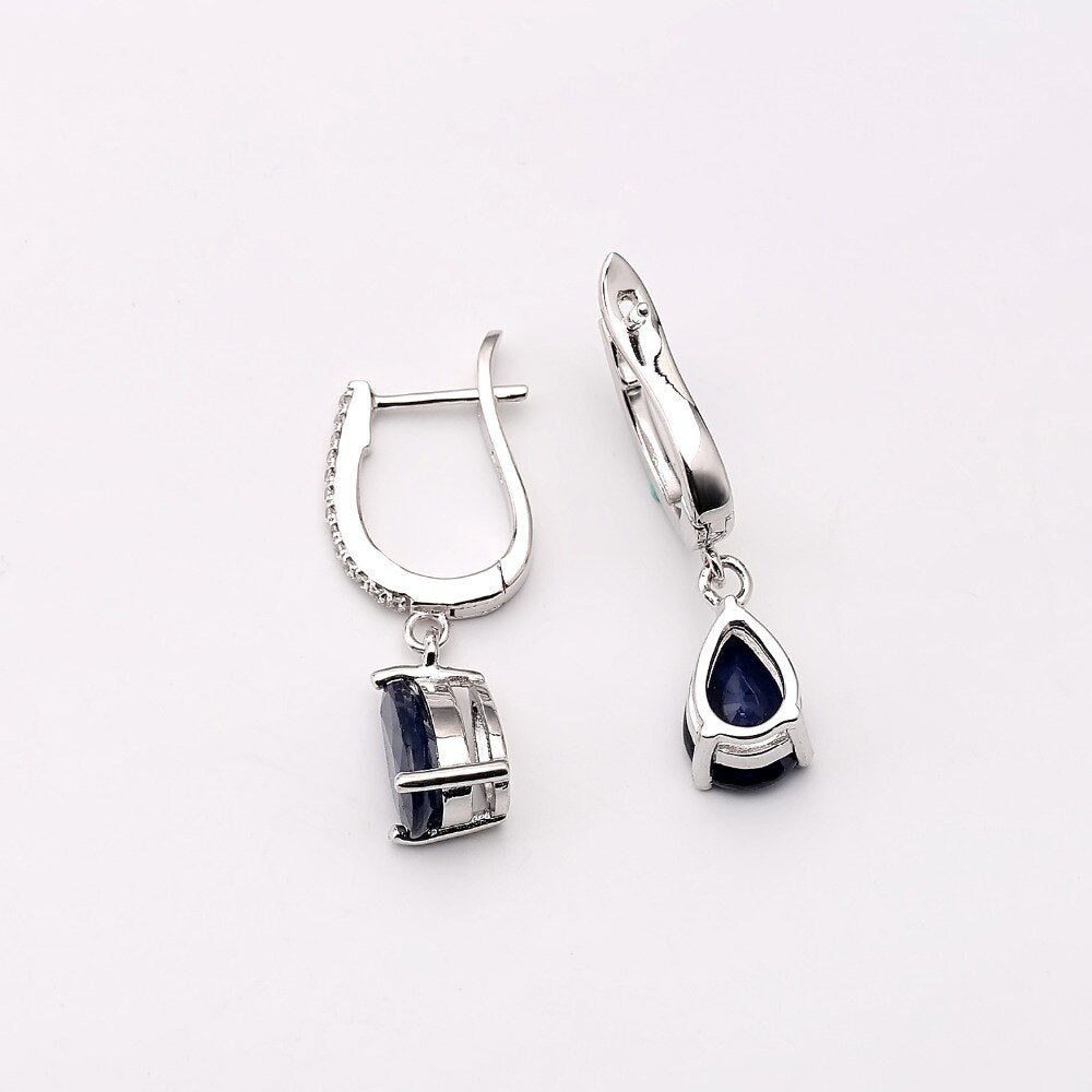 Gem&#39;s Ballet 5.05Ct Natural Blue Sapphire Gemstone Drop Earrings 925 Sterling Silver Fine Jewelry For Women Wedding