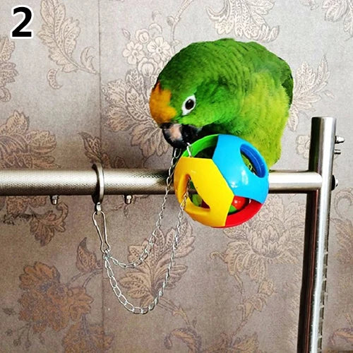 Cute Pet Bird Plastic Chew Ball Chain Cage Toy for Parrot Cockatiel Parakeet 2