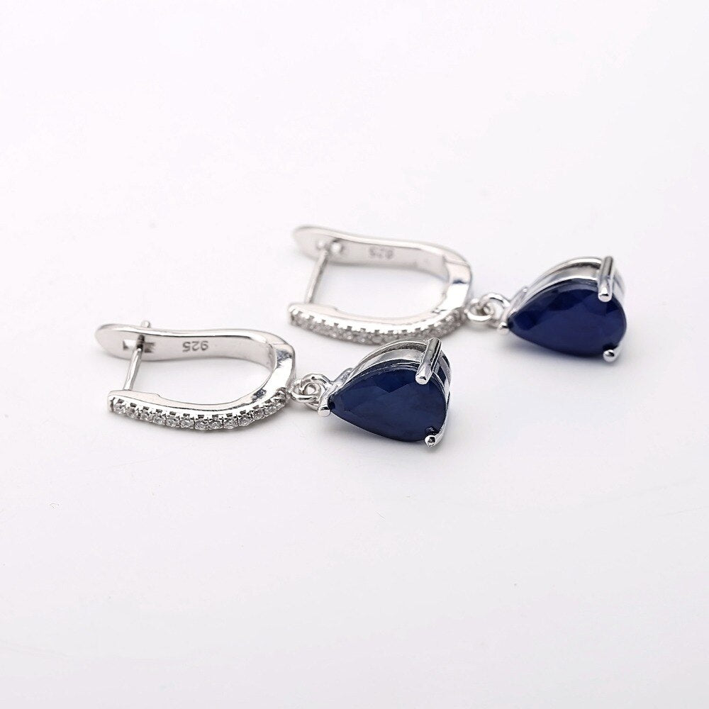 Gem&#39;s Ballet 5.05Ct Natural Blue Sapphire Gemstone Drop Earrings 925 Sterling Silver Fine Jewelry For Women Wedding