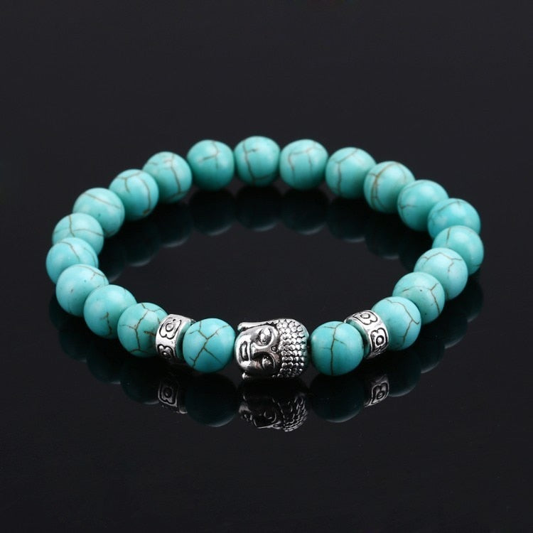 Tiger Eye Lava Stone Bead Buddha Bracelet Jewelry Yoga Prayer Bracelets Men Women Mujer Pulseras Fashion Jewelry blue