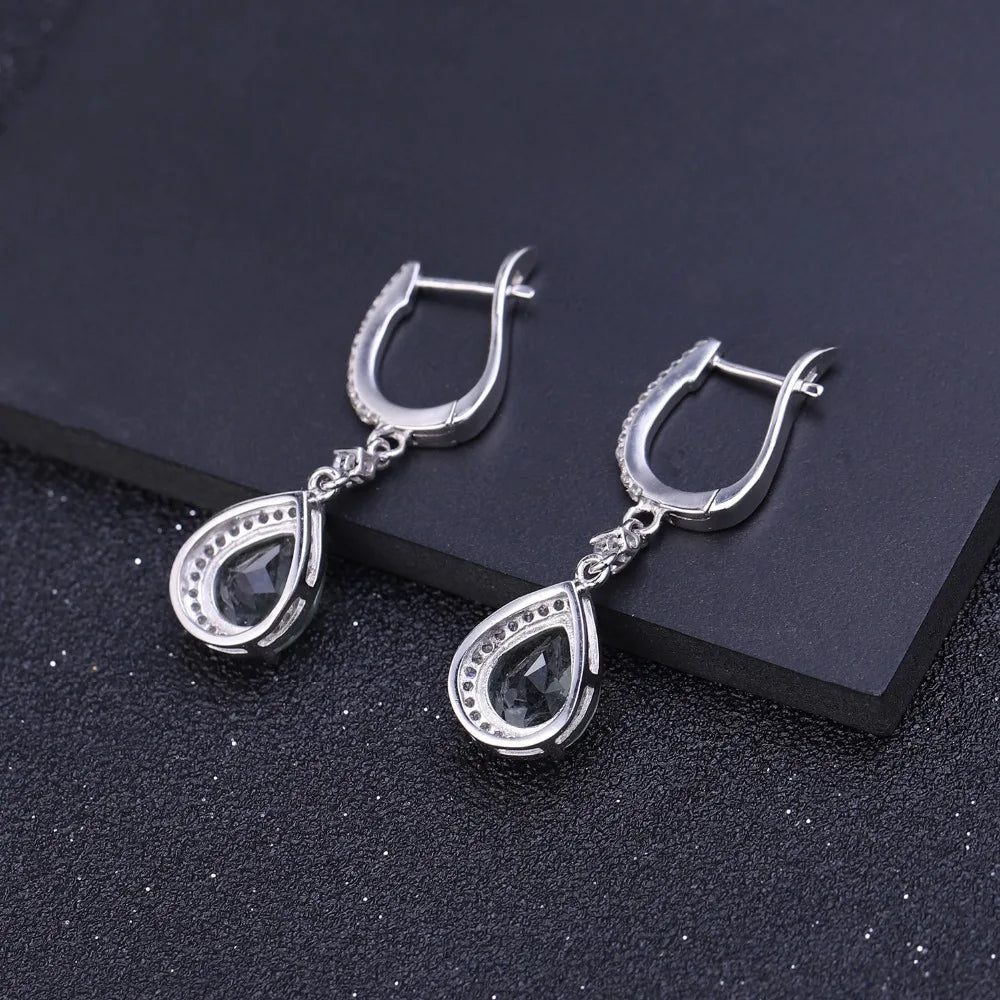 GEM'S BALLET Natural Green Amethyst Prasiolite Gemstone Drop Earrings 925 Sterling Silver Earrings Fine Jewelry for Women