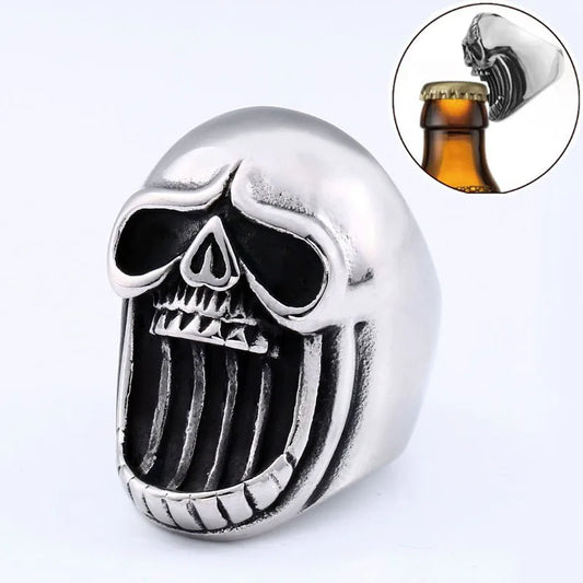 Beier new store 316L Stainless Steel Skull Men's Ring Unique Design Cool Opener Party joy Taste High Quality Jewelry LLBR8-658R