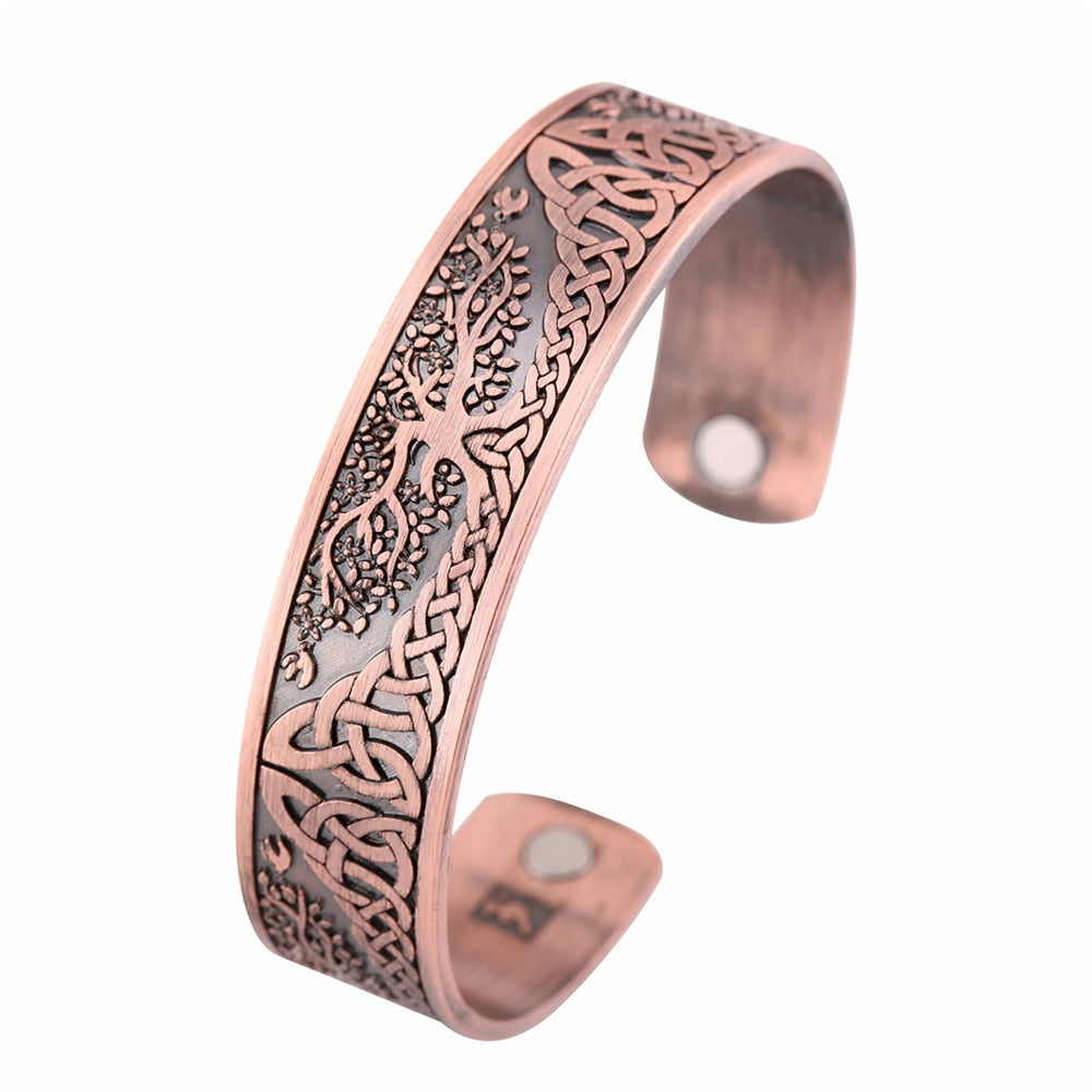Skyrim Vintage Tree of Life Bracelet Viking Cuff Bangle Stainless Steel Zinc Alloy Magnetic Bangles Jewelry Gift for Men Women antique copper CHINA