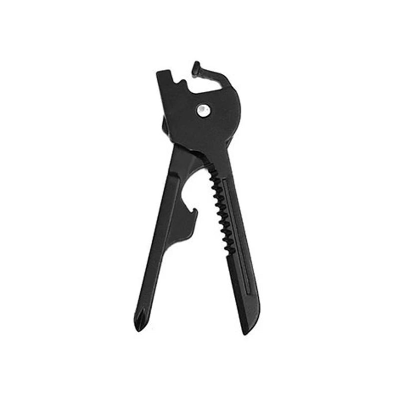 Edc gear Mini Utili Key shape ring pocket Opener Screwdriver keychain kit Tool survive Multi utility tactical Multipurpose Knife black