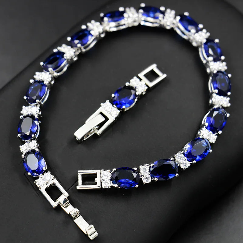 Cellacity Sapphire Bracelet for Women Geometry Silver 925 Jewelry Delicate Gemstones High Quality Fine Jewelry Anniversary Gifts