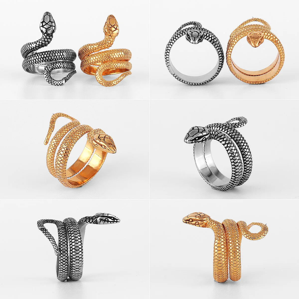 Stainless Steel Animal Men Rings Eagle Dog Dragon Bird Snake Punk Hip Hop Trendy For Male Boy Jewelry Creativity Gift Wholesale