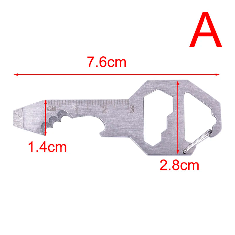 Multitools EDC Stainless Steel Keychain Outdoor Survival Gear Gadget Bottle Opener Multi Pocket Tool Pendant Keyring A