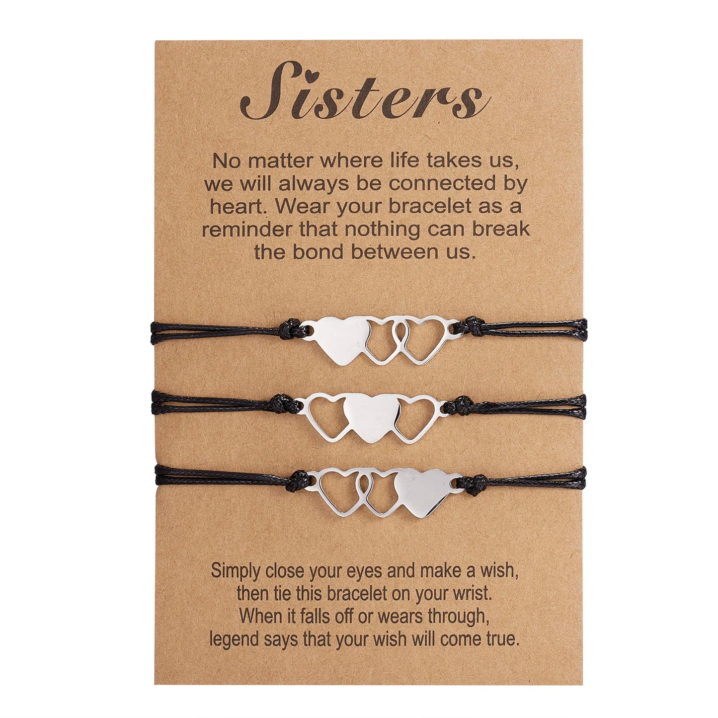 Family Friendship Couple Bracelet for Women Fashion Charm Adjustable Woven Rope Heart Butterfly Mom Sister Jewelry Lover Gifts