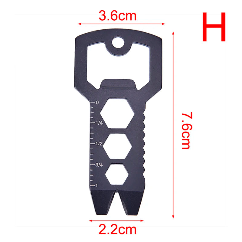 Multitools EDC Stainless Steel Keychain Outdoor Survival Gear Gadget Bottle Opener Multi Pocket Tool Pendant Keyring H